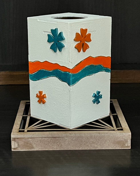 Tea-light holder wooden handpainted Tall